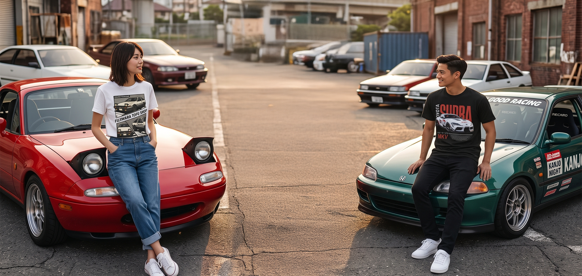 Aurea streetwear на фона на JDM коли